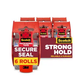3m 445047922954 Scotch Secure Seal Packing Tape Ultra Clear 1.88in X 800in 6 Rolls