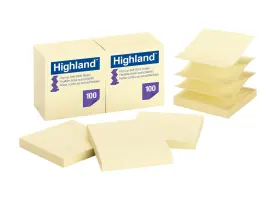 6549-puy 3m Highland Pop-up Sticky Notes 3 X Inches Yellow 12 Pack