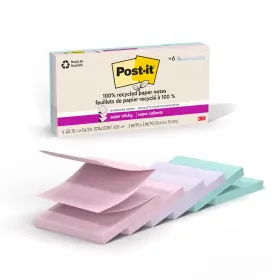 R330r-6ssnrp 3m Post-it Super Sticky 100% Recycled Pop-up Notes 3 Inch X 70 Sheets 6