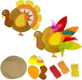 11197 4es Novelty Turkey Plate Craft For Kids 4 Pack Self Adhesive Fall Thanksgivi
