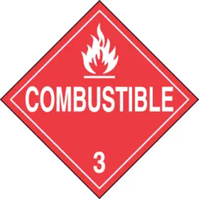 Mpl302vs1 Accuform Signs Accuformnmc Hazard Class 3 Flammable Liquids Inch Combustible Dot Placard 10.75