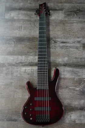 S11-7 Aio Wolf 7 String Bass Guitar -red Burst Left -handed 004
