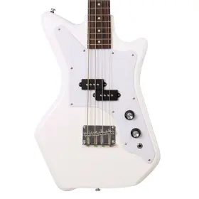 2412 Airline Guitars Jetsons Jr Bass - White 30.5 Inch Short Scale Electric Guitar