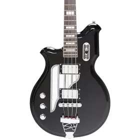 Airline 731007823964 Guitars Lefty Map Bass - Black Left-handed 30 1/2 Inch Short Scale Electric