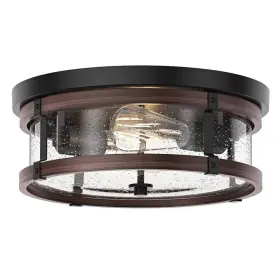 Aiwen 995078230537 Modern 13.77 Inch 2-light Black Flush Mount Industrial Close To Ceiling Lig