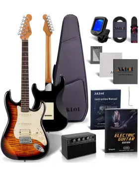 Aklot 746626937251 Stryde Electric Guitar With Coil-split Roasted Maple Neck Flame