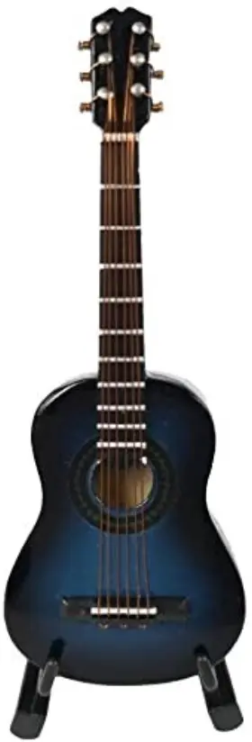 Alano 784039389151 Blue Miniature Guitar Model Musical Instrument Ornaments Ornament Home