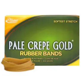 20745 Alliance Rubber Company Pale Crepe Gold Bands Size #74 1 Lb Box Conta Inch