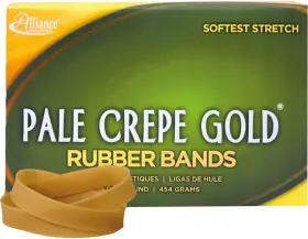 20845 Alliance Rubber Company Pale Crepe Gold Bands Size #84 1 Lb Box Contains A