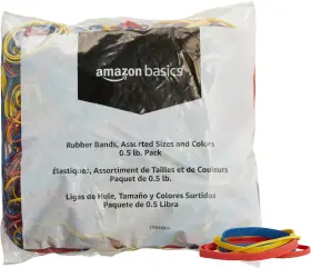 Amazon Basics 313083468439 Assorted Size And Color Rubber Bands Strong Elastic Stretch Offic