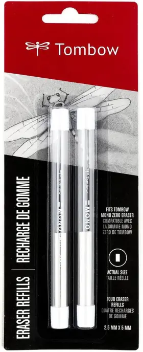 American Tombow Inc 085014573184 57318 Mono Zero Eraser Refill Value Pack Rectangle 2.5mm 2-pack