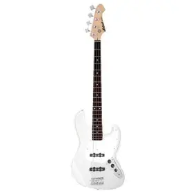 Aria 882985012106 Stbjbbl Jazz Bass - White