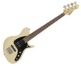 Aria Pro Ii 882985101589 J-b Jet Series Bass Guitar - See Thru Vintage White Used