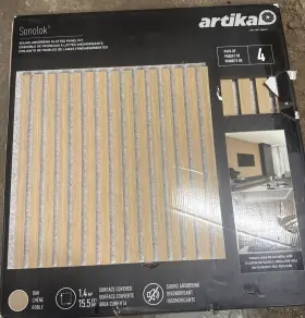 1.4m2 Artika 846979046621 Sonolok Wall Acoustic Panel Oak Finish Pack 4 15.5 Ft And White