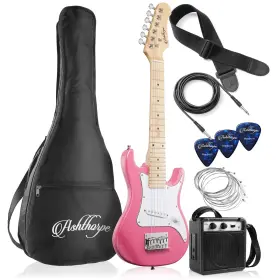 E58-pnk Ashthorpe 30-inch Beginner Electric Guitar Kit With Amplifier Pink Basic Starter Pac