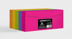 92109 Astrobrights Color 10 Envelopes 4.125 Inch X 9.5 24 Lb/89 Gsm Happy 5-color