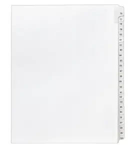 76-100 Avery 1704 Legal Dividers Allstate Collated Sets Letter Size Side Tab