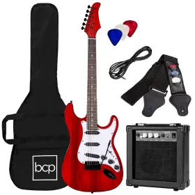 Best Choice Products 842957123568 Full Size Beginner Electric Guitar Starter Kit Wcase Strap 10w Amp Strings Pick