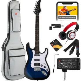 Sky7395 Best Choice Products Beginner Hss Electric Guitar Kit With Headphone Amp Padded Gig-bag Headphones