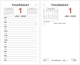 E0175026 Branded At-a-glance 2026 Desk Calendar Refill Daily 3-1/2 Inch 3 1/2 X 6 Standard Red