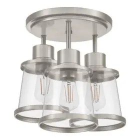 Branzoe Retail Outlet 058219651322 Rigby 15.75 Inch 3-light Brushed Nickel Flush Mount Farmhouse Ceiling Light