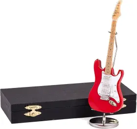 Cge18r Broadway Gifts Co. Red Electric Guitar With Case And Stand Replica