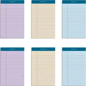 Business Forms Inc. 445011057088 Docket Writing Tablet 5 X 8 Inches Perforated Assorted Colors Orchid Ivory