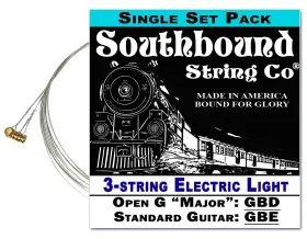 Bcg329637 C. B. Gitty Electric Light 3-string Cigar Box Guitar Strings - Open G/standard Tuning