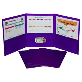 Cli33949 C-line Tri-fold Portfolio Heavyweight Poly Purple 1 Each