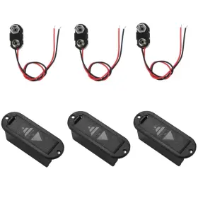 Cce-b1 Ccecce 3 Pack Guitar Pickup 9v Battery Holder Alkaline Power 9 Volt