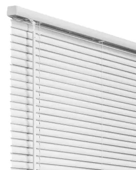Chicology 812030032568 White Cordless Room Darkening Vinyl Mini Blind With 1 Inch Slats 38 W X 60 In