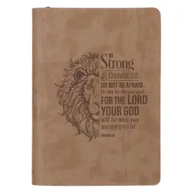 Jl935 Christian Art Gifts Inspirational Zippered Journal Be Strong And Courageous