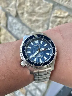 Ny0136-52l Citizen Men S Watch Inch Fugu Diver Blue Face Automatic