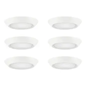 Commercial Electric 849489080284 6-pack 4 Inch Led Surface Mount Downlight Flush Disk Li
