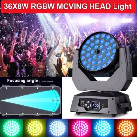 Zq02254 Coolighine 4pcs 36 X 10w Rgbw 4in1 Led Zoom Moving Head Wash Stage Light Dmx 16ch Dj Party