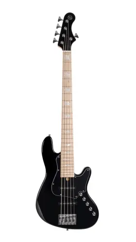 Njs5bk-u Cort Professional 5-string Electric Jazz Bass With Case - Black