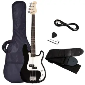 Gf32641wh Costway New 4 String Electric Bass Guitar With Strap Bag Amp Cord Black Full Size