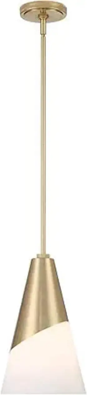 Crystorama 633779095115 Brian Patrick Flynn Tori 1 Light Vibrant Gold Mini Pendant With Frosted Glass Sh