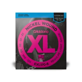 Exl170-6 Daddario Dftaddario Nickel Wound 6-string Bass Strings Light 32-130 Long Scale