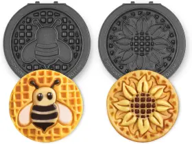 Diwube12rm50 Dash Multimaker Mini System Two 4 Inch Nonstick Removable Waffle Plates Set Sunflow