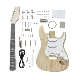C-001 Dbl St Style Diy Electric Guitar Kit Build Your Own 24.6 Inches Natural