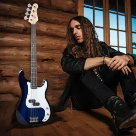 Lbty1008 Dc Diclasse 4 String Electric Bass Guitar For Beginner Full Size Kit With Cable
