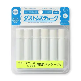Dcc-6-w  Rikagaku White Dustless Chalk 6-pieces
