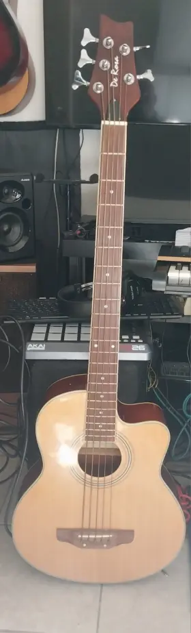 Gab475-nt-5 De Rosa Gab475-nt String Acoustic-electric Bass Guitar- On Board Preamp