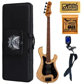 Dean 683609926423 Hillsboro Select Natural 4 String Bass Guitar Fluence Light Weight Case B