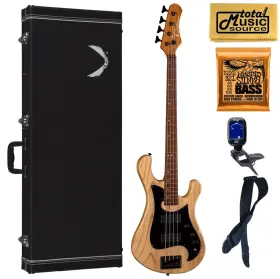 Dean 683609926430 Hillsboro Select Natural 4 String Bass Guitar Fluence Hard Case Bundle