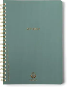 Jtw68-1010 Designworks Ink 6 Inch X 8.25 Juniper Green Textured Paper Twin Wire Spiral Noteboo