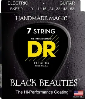 Bke7-9 Dr Strings 600781001298 Guitar Black Beauties-black Coated 9-52