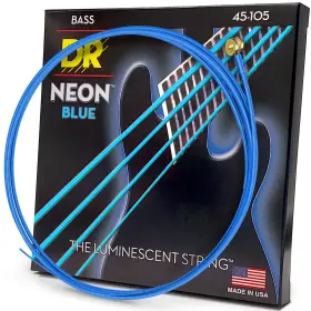 Nbb-45 Dr Strings Handmade Hi-def Neon Blue Medium Bass Guitar