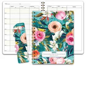 Pr8-1035ft-17 Elan Publishing Company Hardcover Combination Plan And Letter Teal Floral